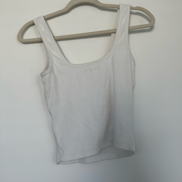 Soft A&F Ribbed White Tank Top - Picture 2 of 3